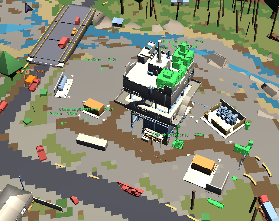 3D radar view of the objective before Manticore fortified it